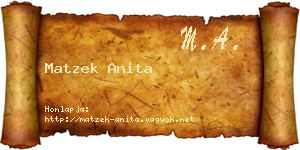 Matzek Anita névjegykártya